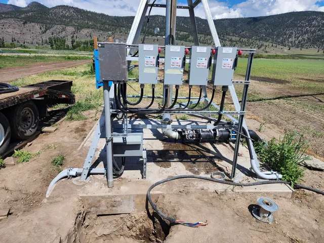 Row of fused disconnects and starters wired across the pump house wall