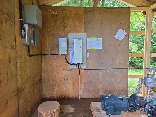 Meter, disconnect and controls stack serving a centrifugal irrigation pump