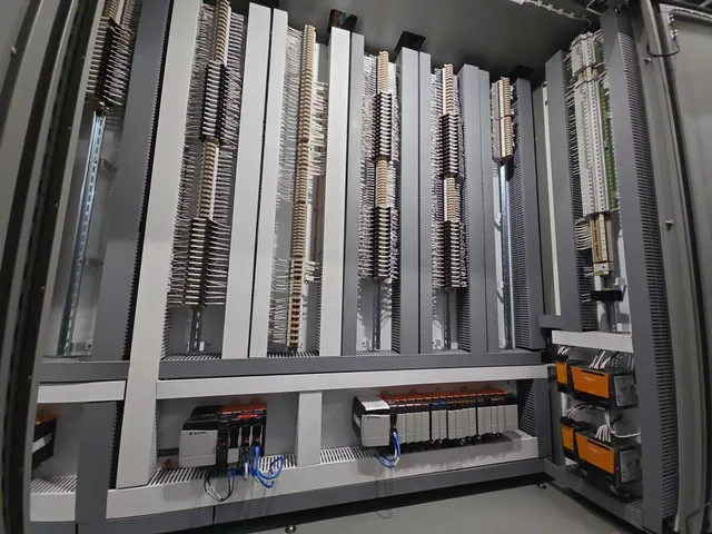 A section of the roughly 700 digital and analog interconnects landed in the PLC lineup