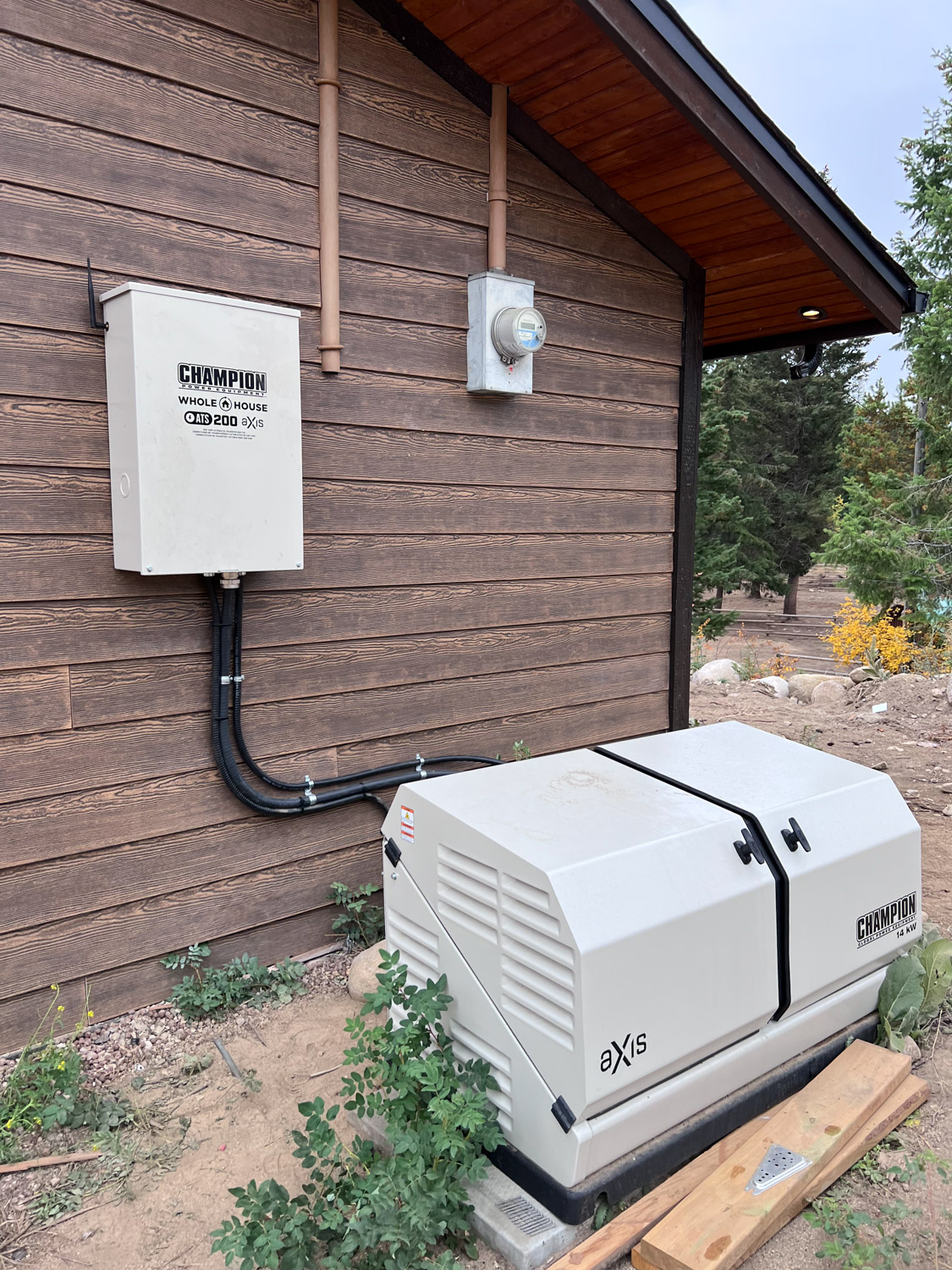 Champion generator on a commercial service job in the Thompson-Okanagan